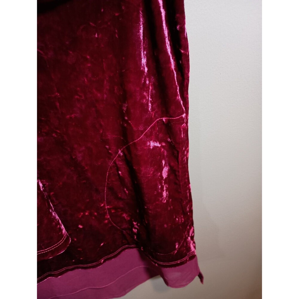 LOGO by Lori Goldstein Red Velvet Long Flare Sleeve Tunic Pockets Plus Size 2X - Picture 7 of 10